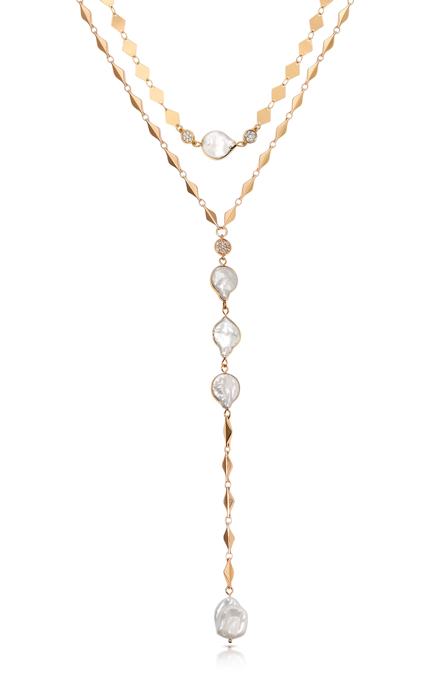 Summer Dreamin' Freshwater Pearl and 18k Gold Plated Necklace Set close