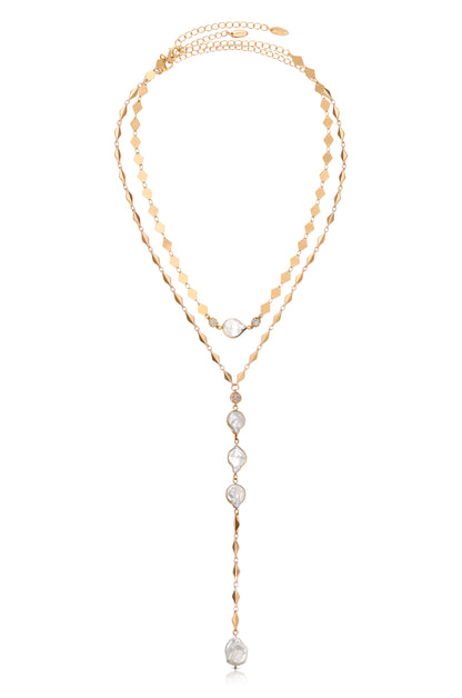 Summer Dreamin' Freshwater Pearl and 18k Gold Plated Necklace Set full