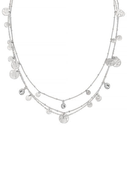 All in Layered Crystal Necklace Set in rhodium
