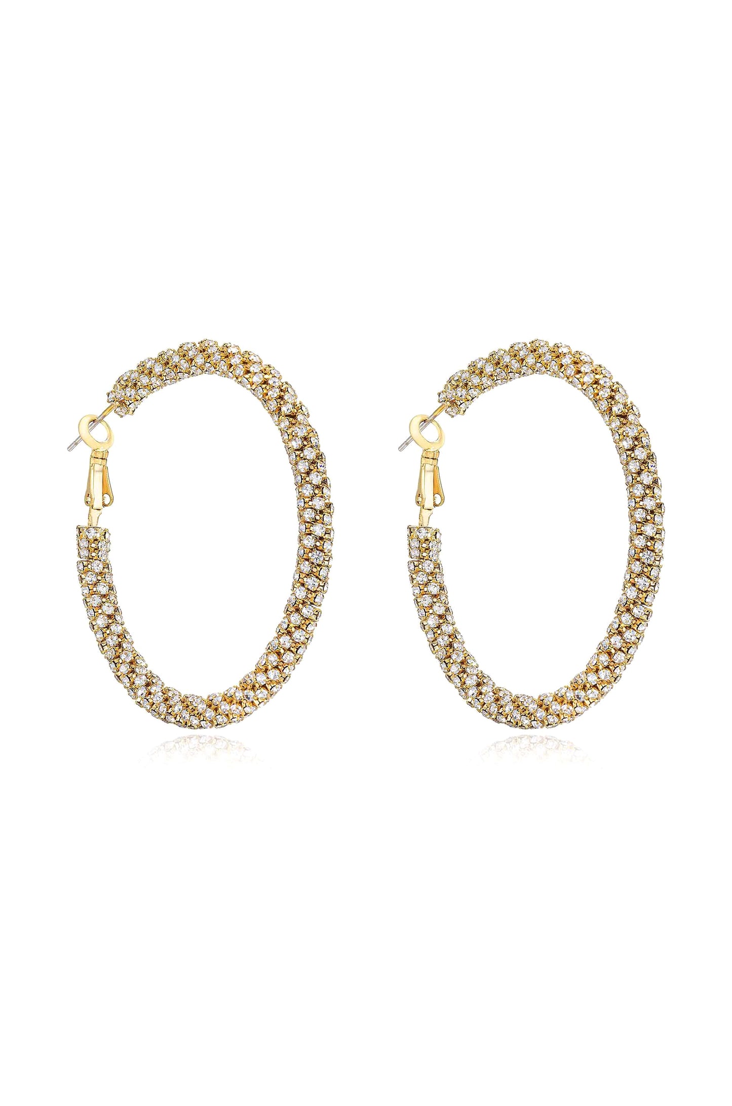 Rope Chain 18k Gold Plated Hoops side view