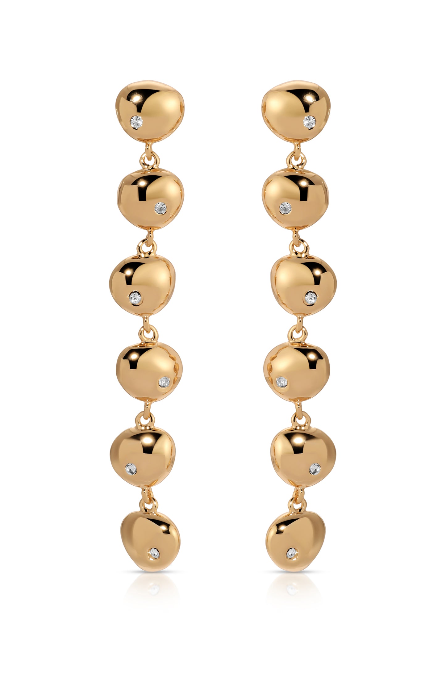 Polished Pebble Linear Dangle Earrings