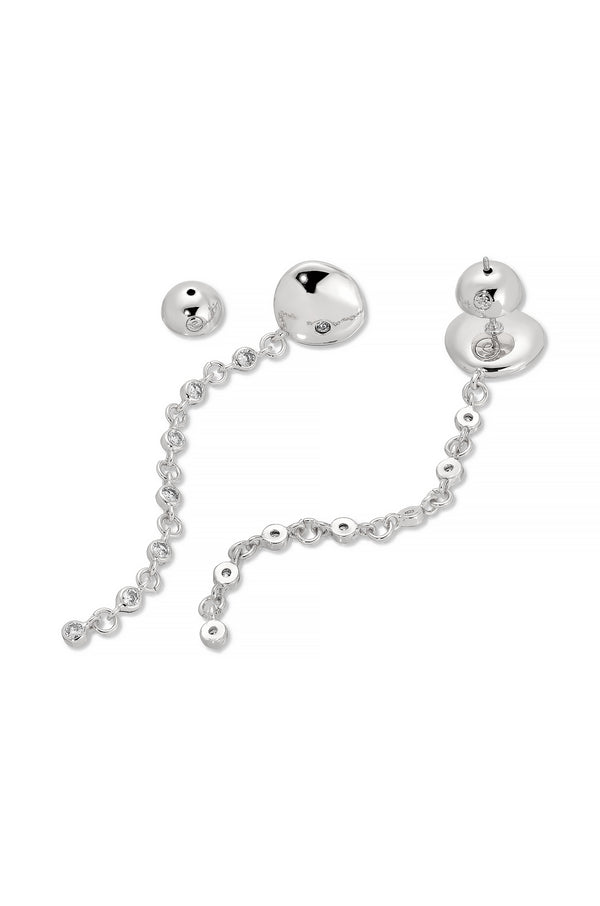 Polished Pebble Linear Chain Earrings Second