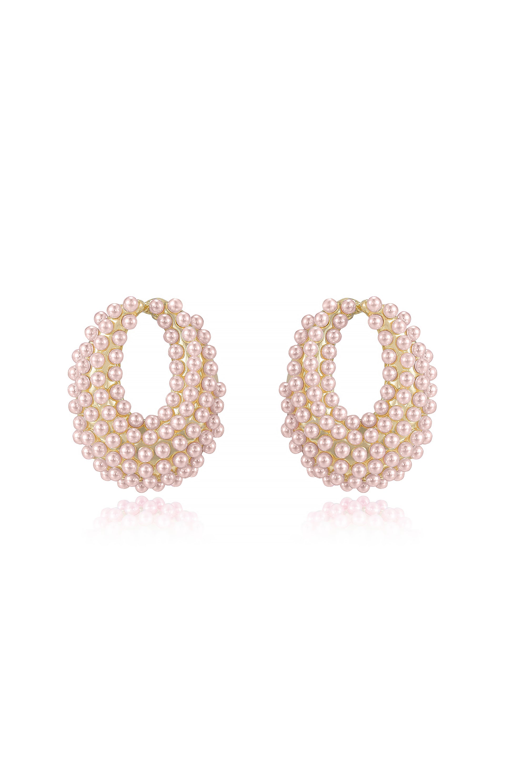 Classic Pearl Cluster Stud Earrings in pink