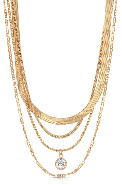 All the Chains 18k Gold Plated Layered Necklace
