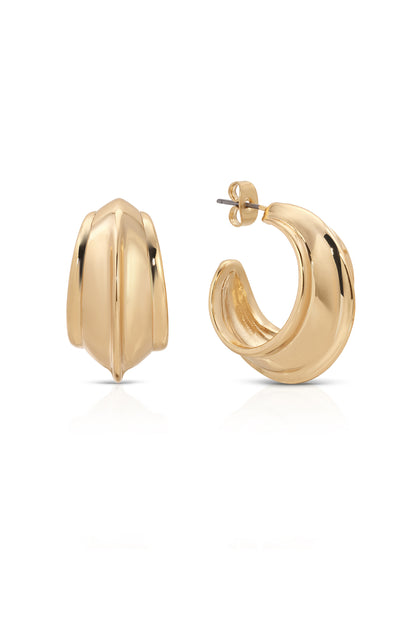 Simple Crescent 18k Gold Plated Earrings