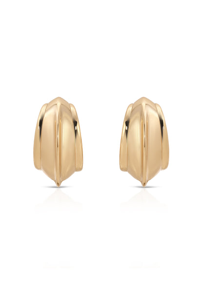 Simple Crescent 18k Gold Plated Earrings front