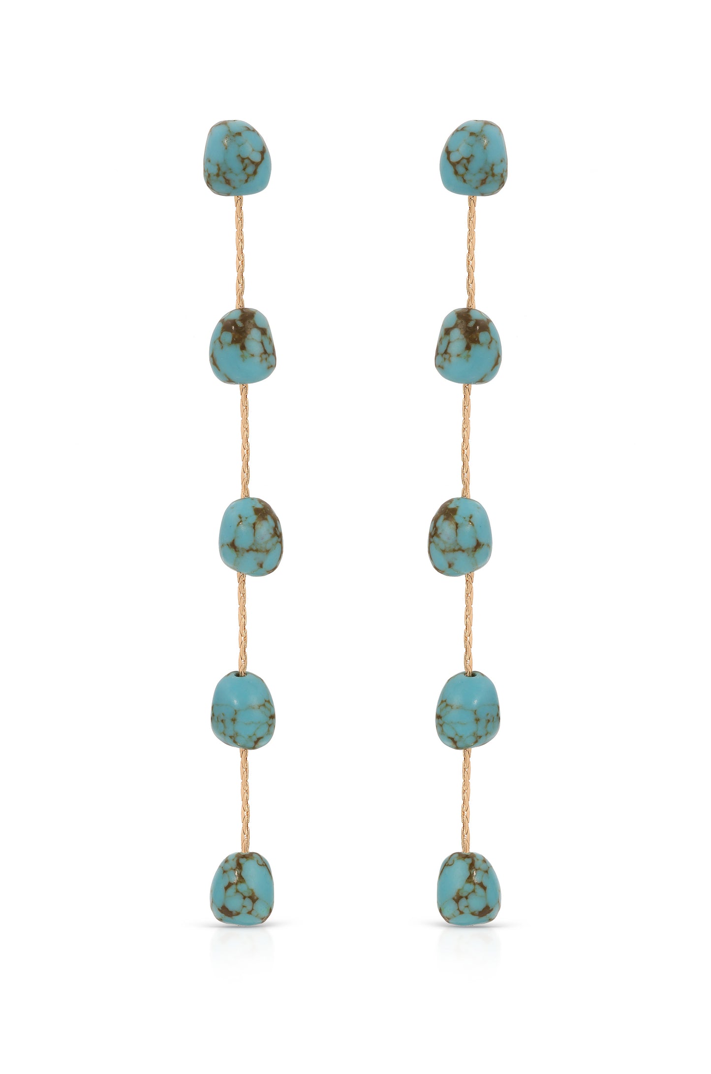 Dripping Turquoise Delicate Drop Earrings
