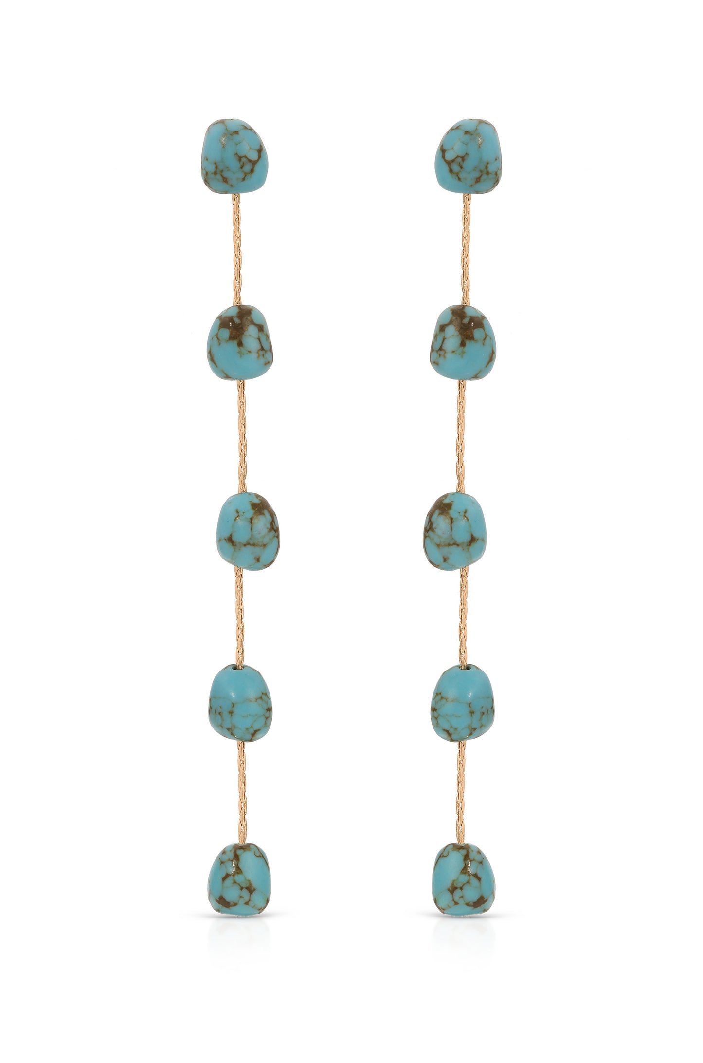 Dripping Turquoise Delicate Drop Earrings