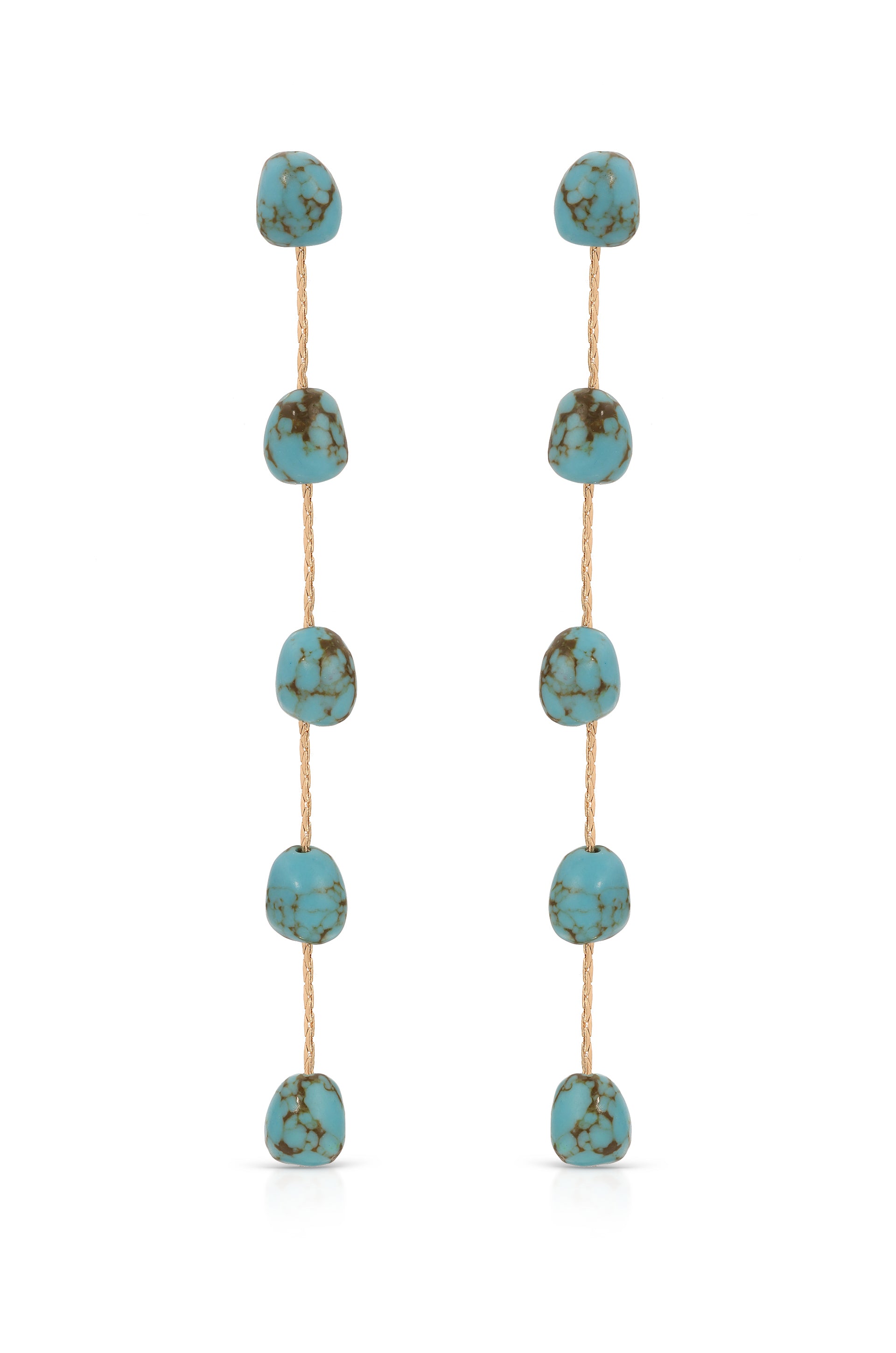 Dripping Turquoise Delicate Drop Earrings