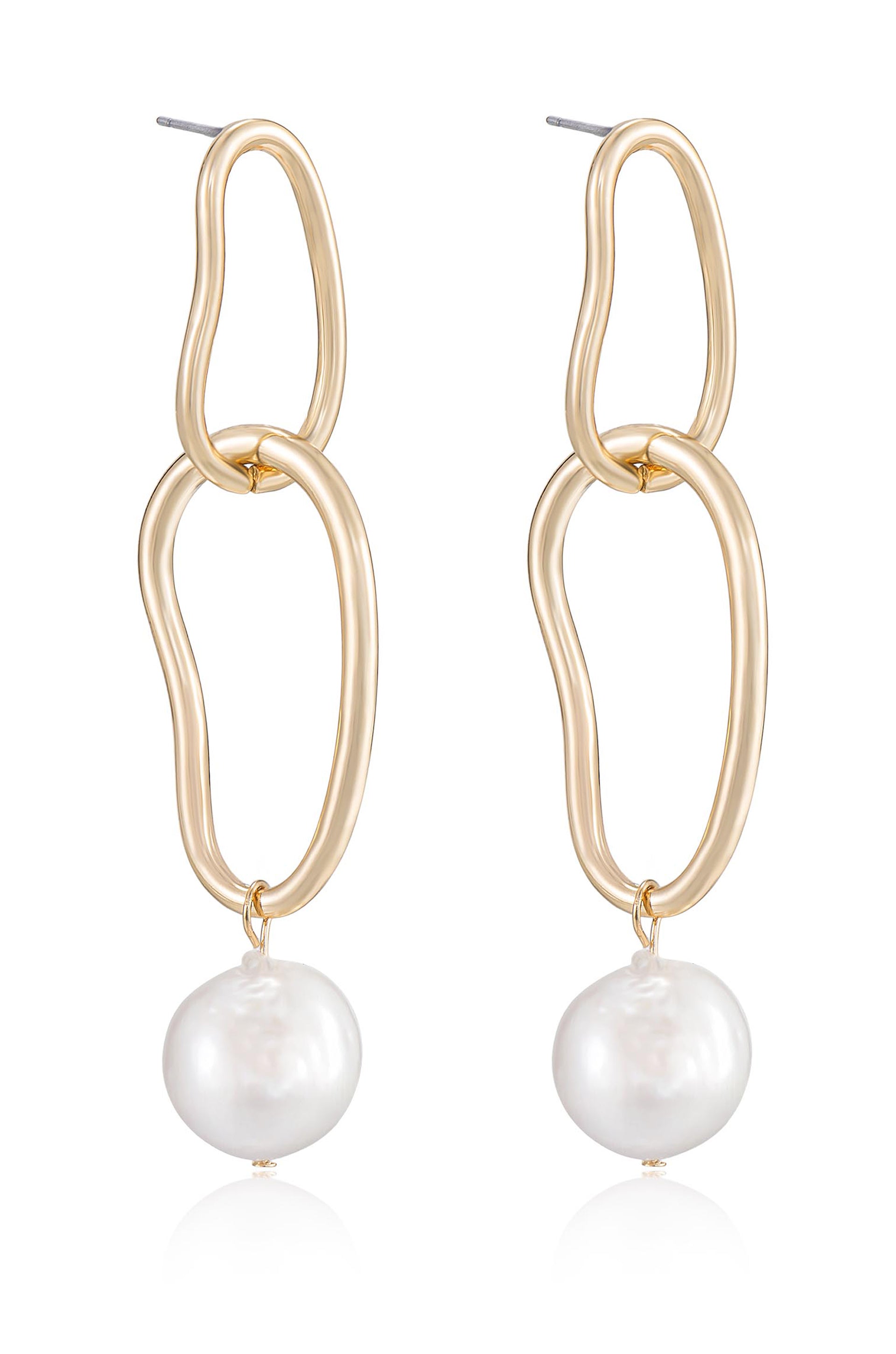 Mara Dangle Pearl Earrings side
