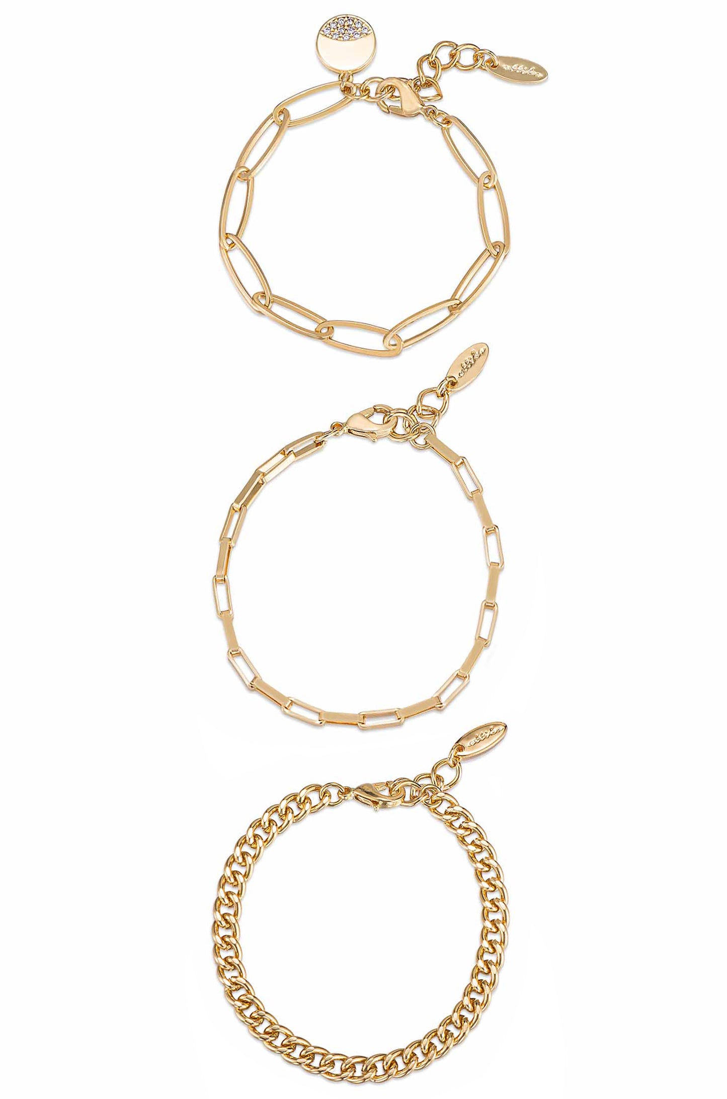 The Power of Three 18k Gold Plated Bracelet Set