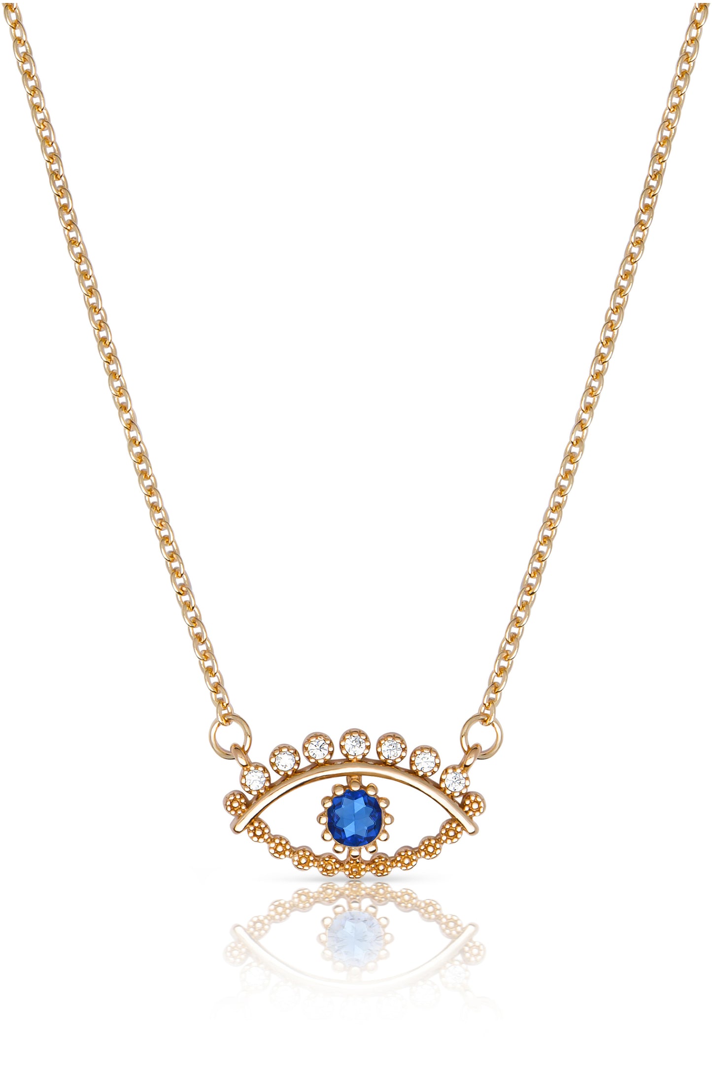 All Knowing Eye Crystal and 18k Gold Plated Necklace