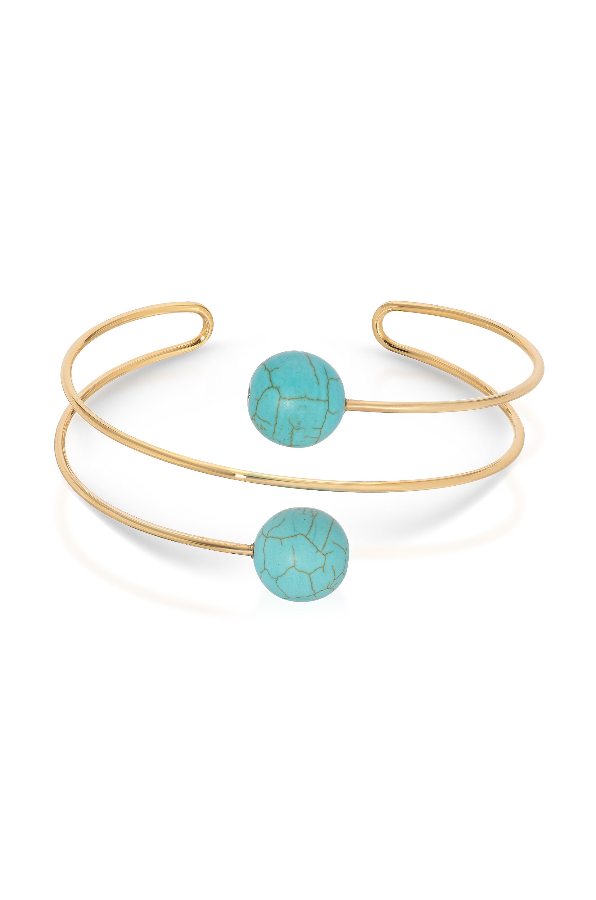 Summer Escape Turquoise Bead Wire Cuff