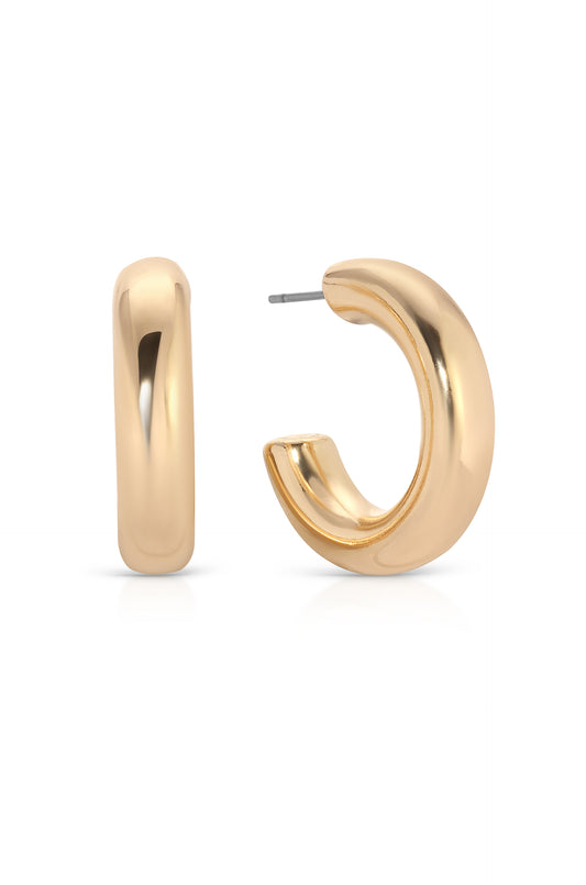 Thick Classic Hoops - small gold