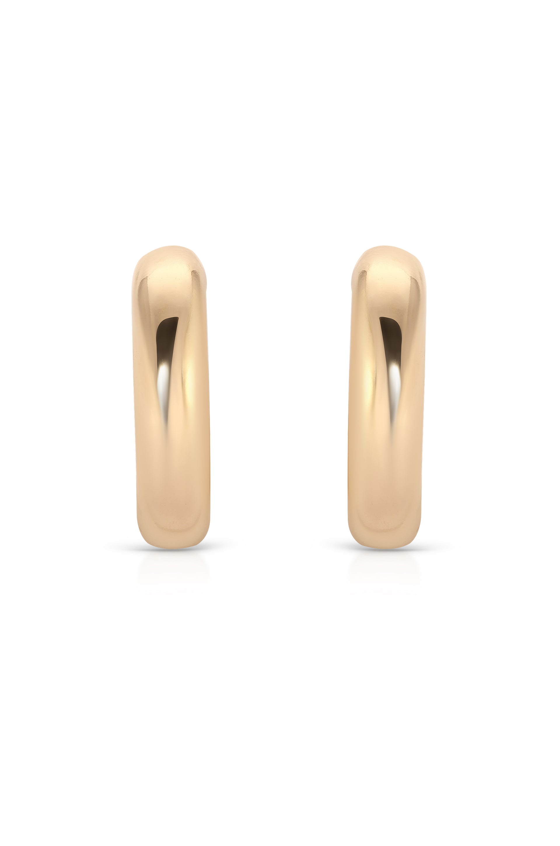Thick Classic Hoops - small gold front