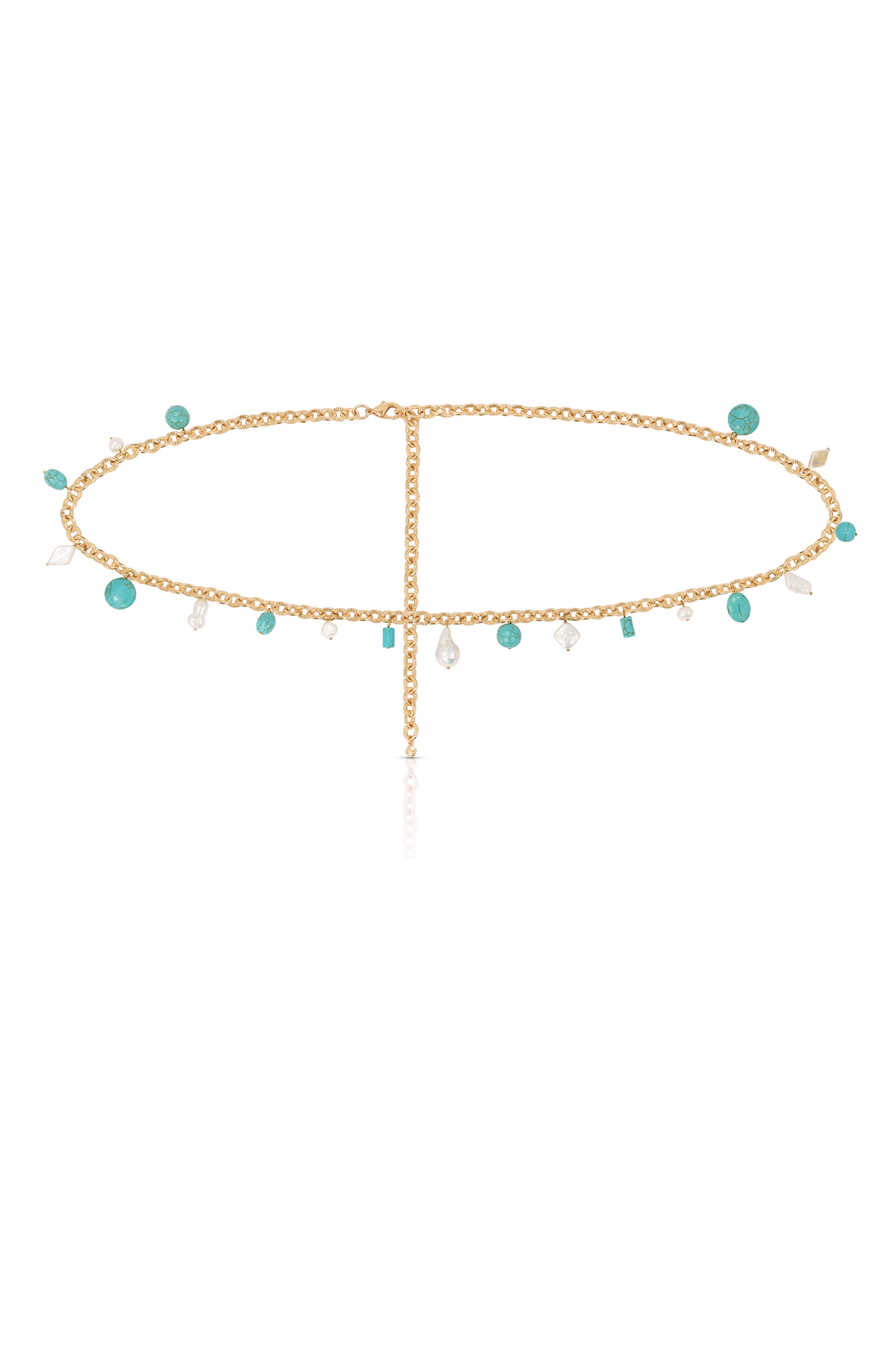 Tropical Turquoise and Pearl Waist Chain
