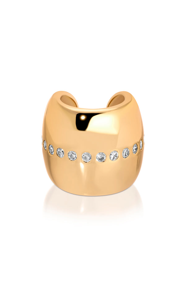 Center Crystal Line Chunky Ear Cuff