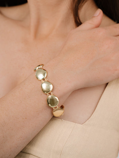 Polished Pebble Linked Bracelet on model