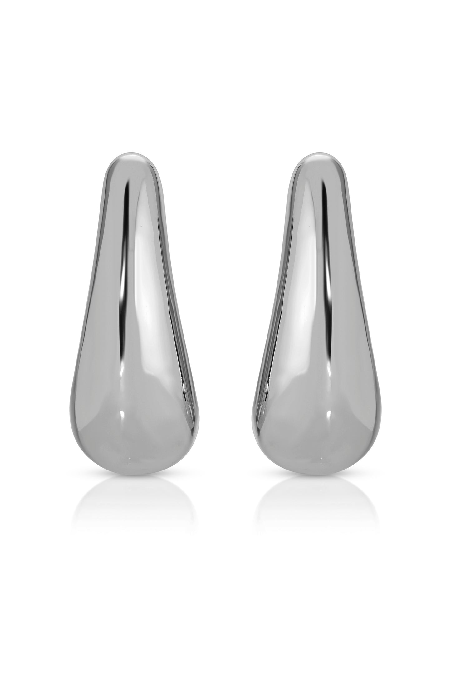 Raindrop Earrings rhodium front