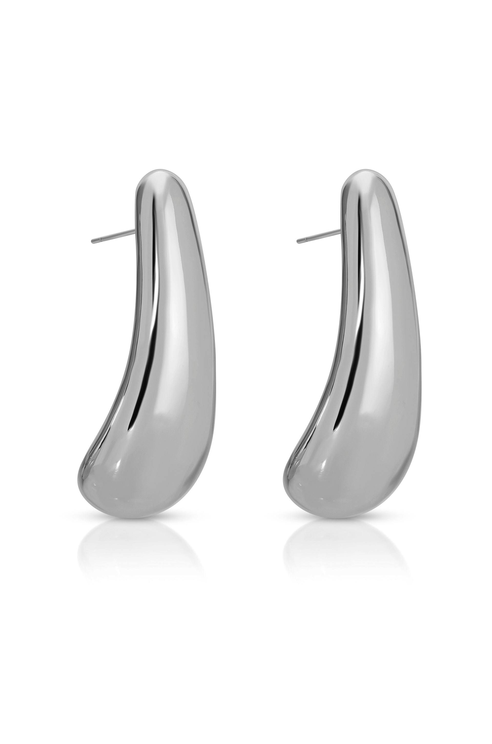 Raindrop Earrings rhodium side