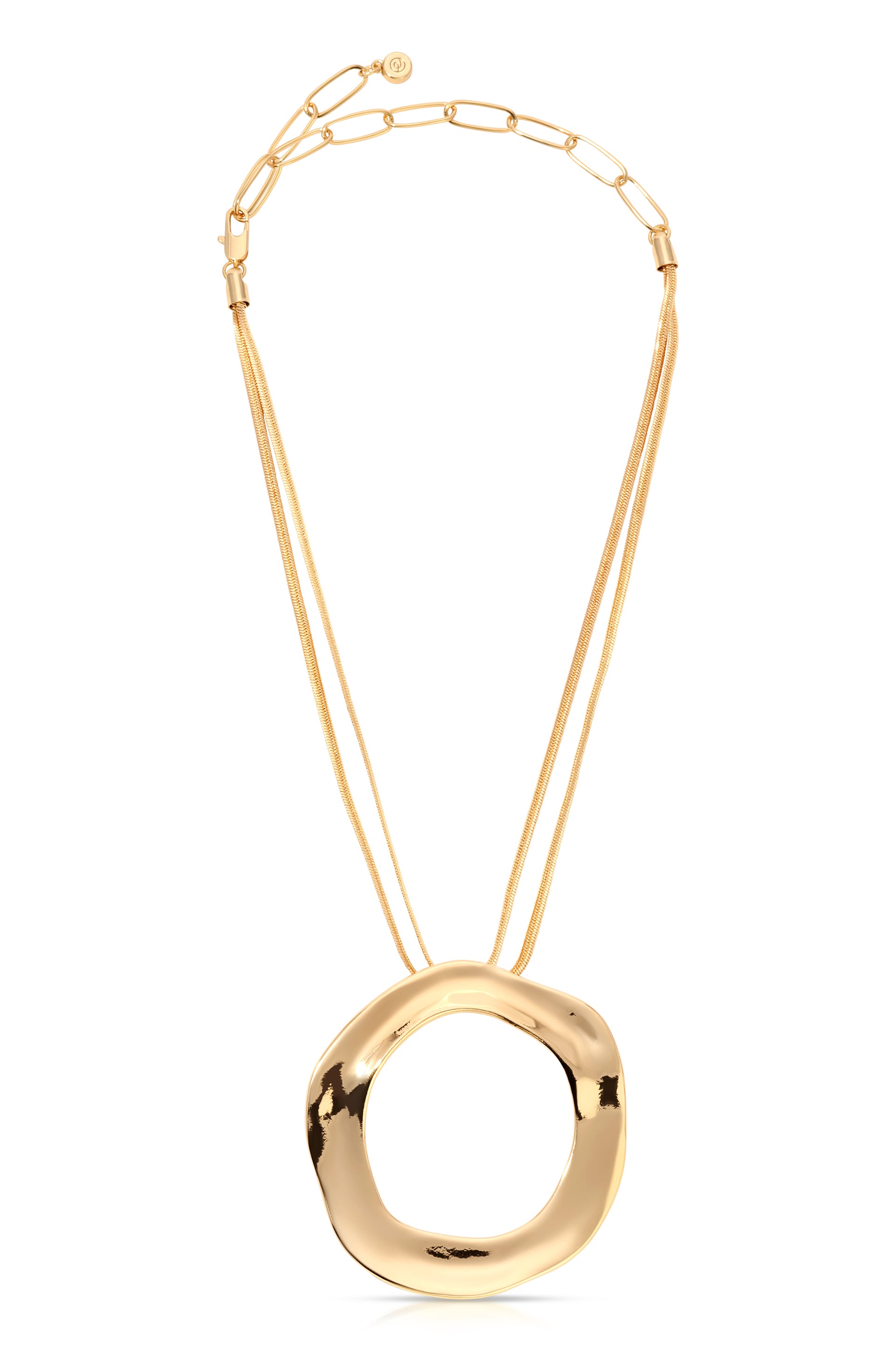 Open Circle Statement 18k Gold Plated Necklace