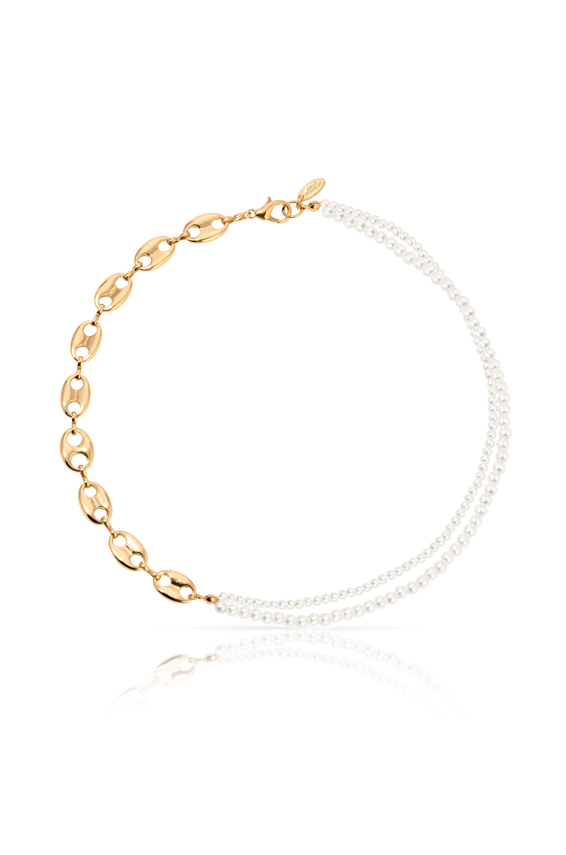 Meet Me Halfway Pearl Chain Link Necklace