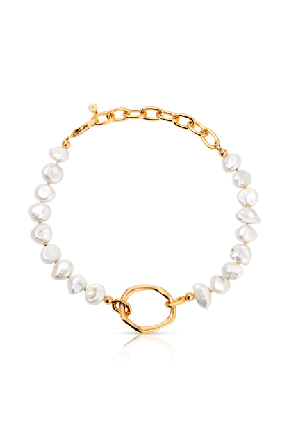 Freshwater Pearl Open Ring Choker Necklace
