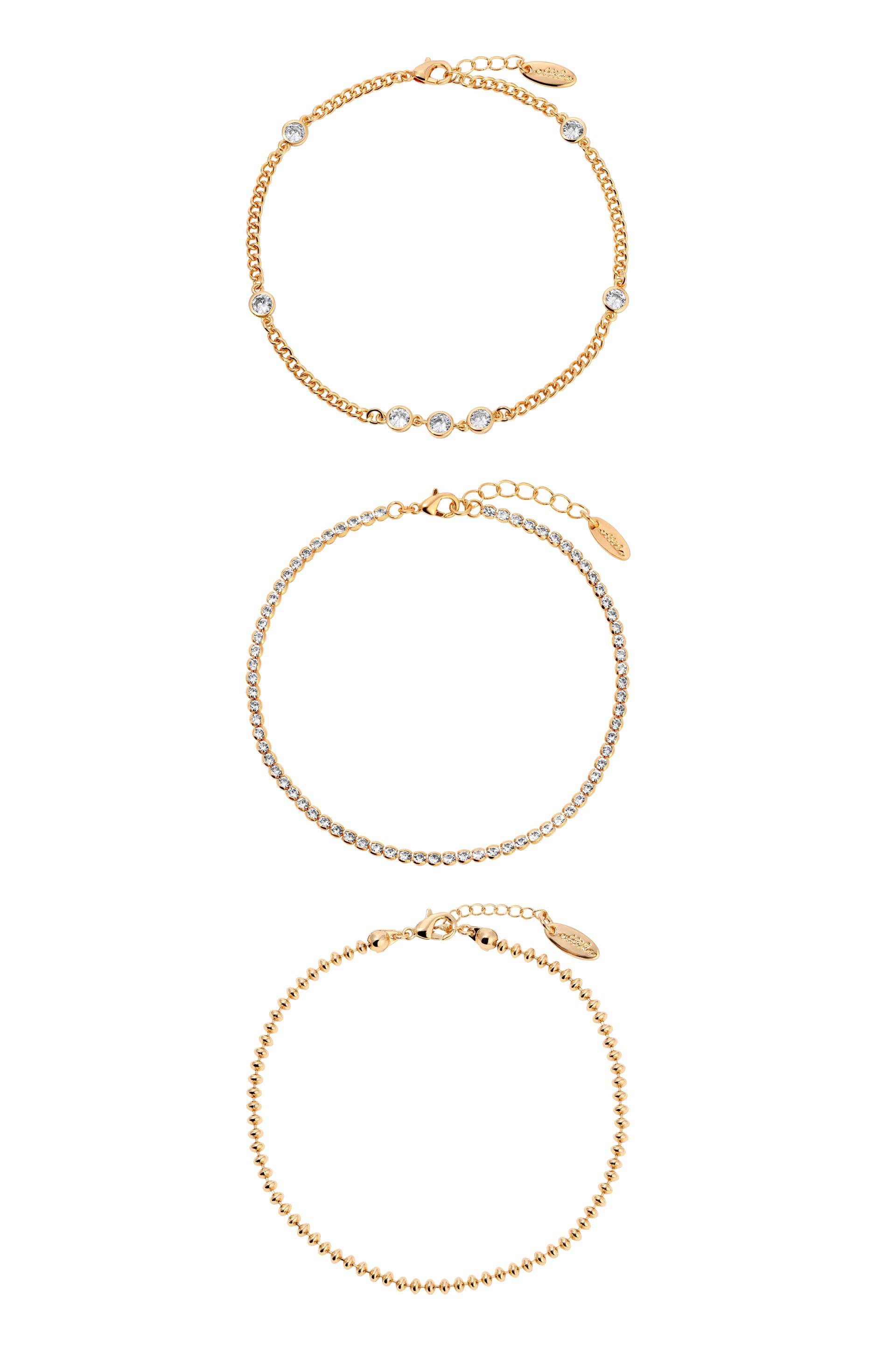 Simple Beauty 18k Gold Plated Anklet Set