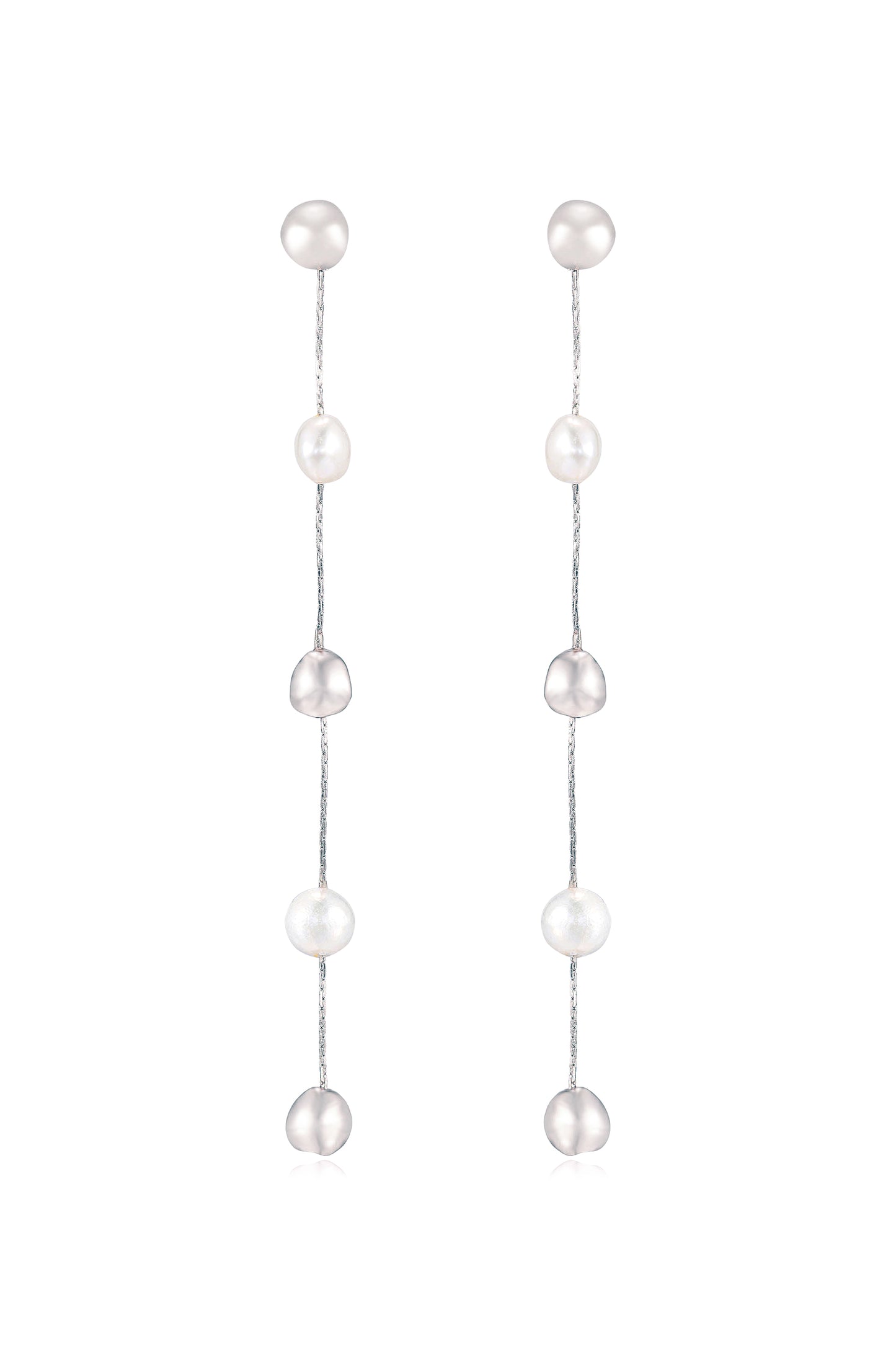 Alternating Freshwater Pearl Drop Earrings