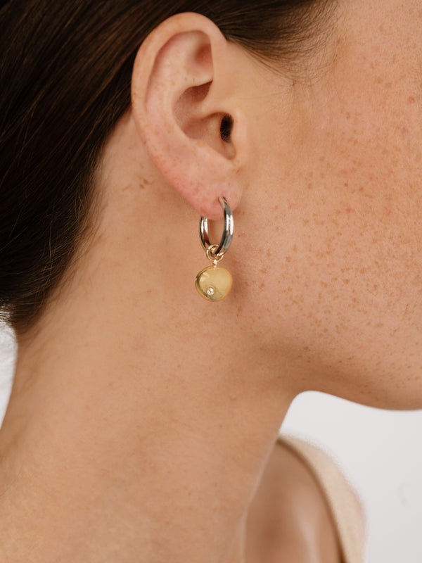 Polished Pebble Huggie Hoop Earrings Second