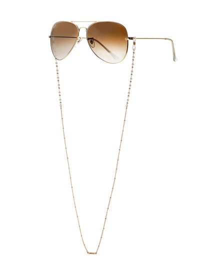 Dainty Pearl and Gold Glasses Chain