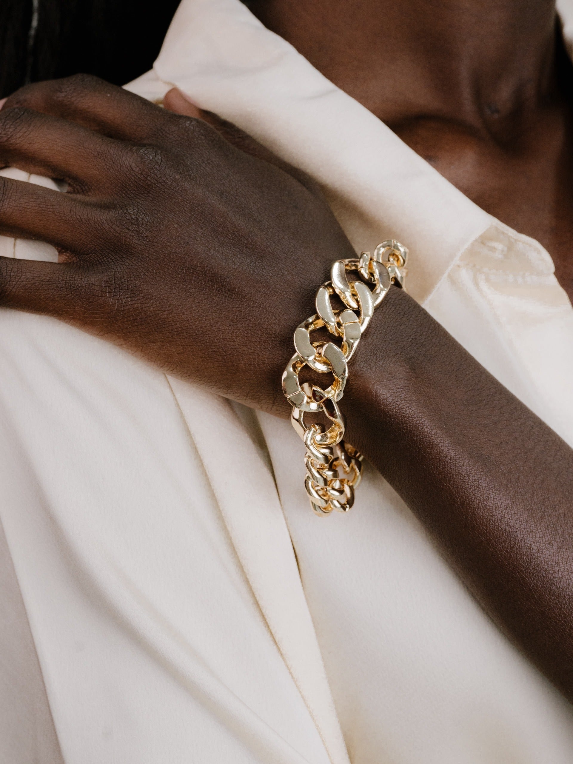 Big, Bad and Bold Chain Link Bracelet on model