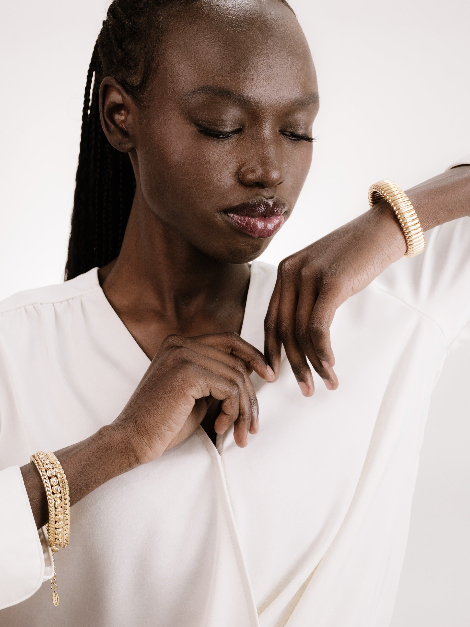Classical Trio Bracelet Set on model 3