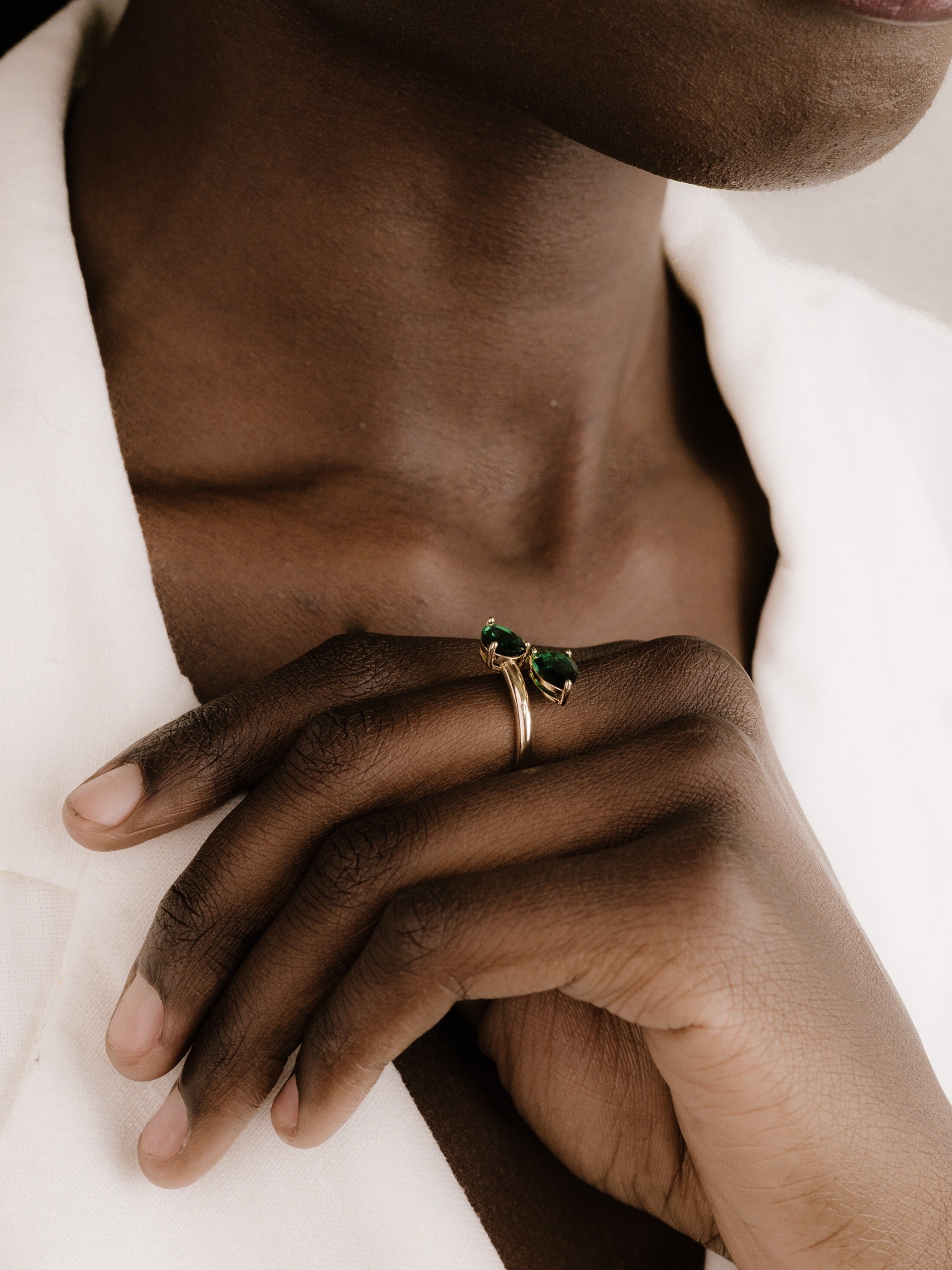 Crystal Teardrop Wrap Ring on model 4