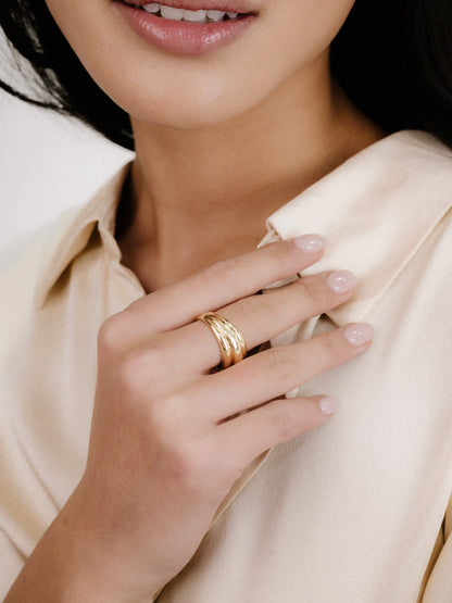 Golden Memory Adjustable Ring on model 2