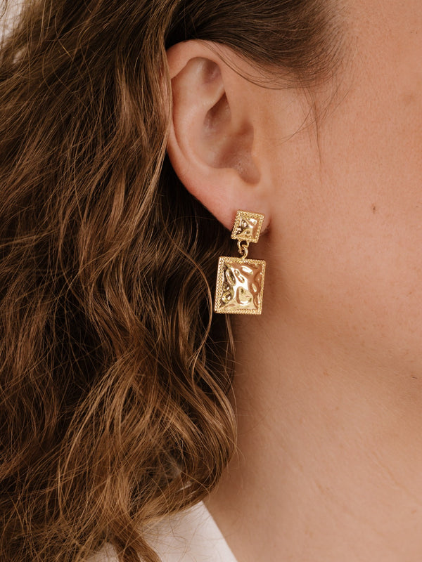 Repeated Square Dangle Earrings Second