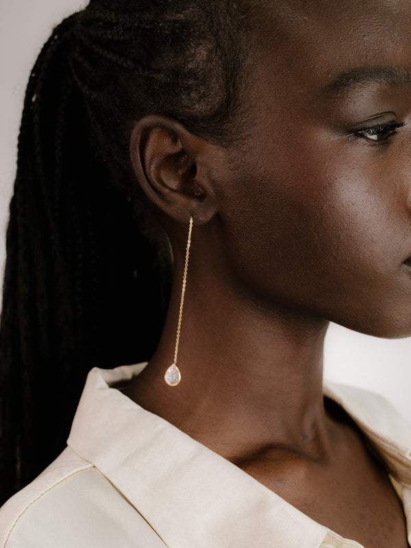Barely There Chain and Crystal Dangle Earrings Second