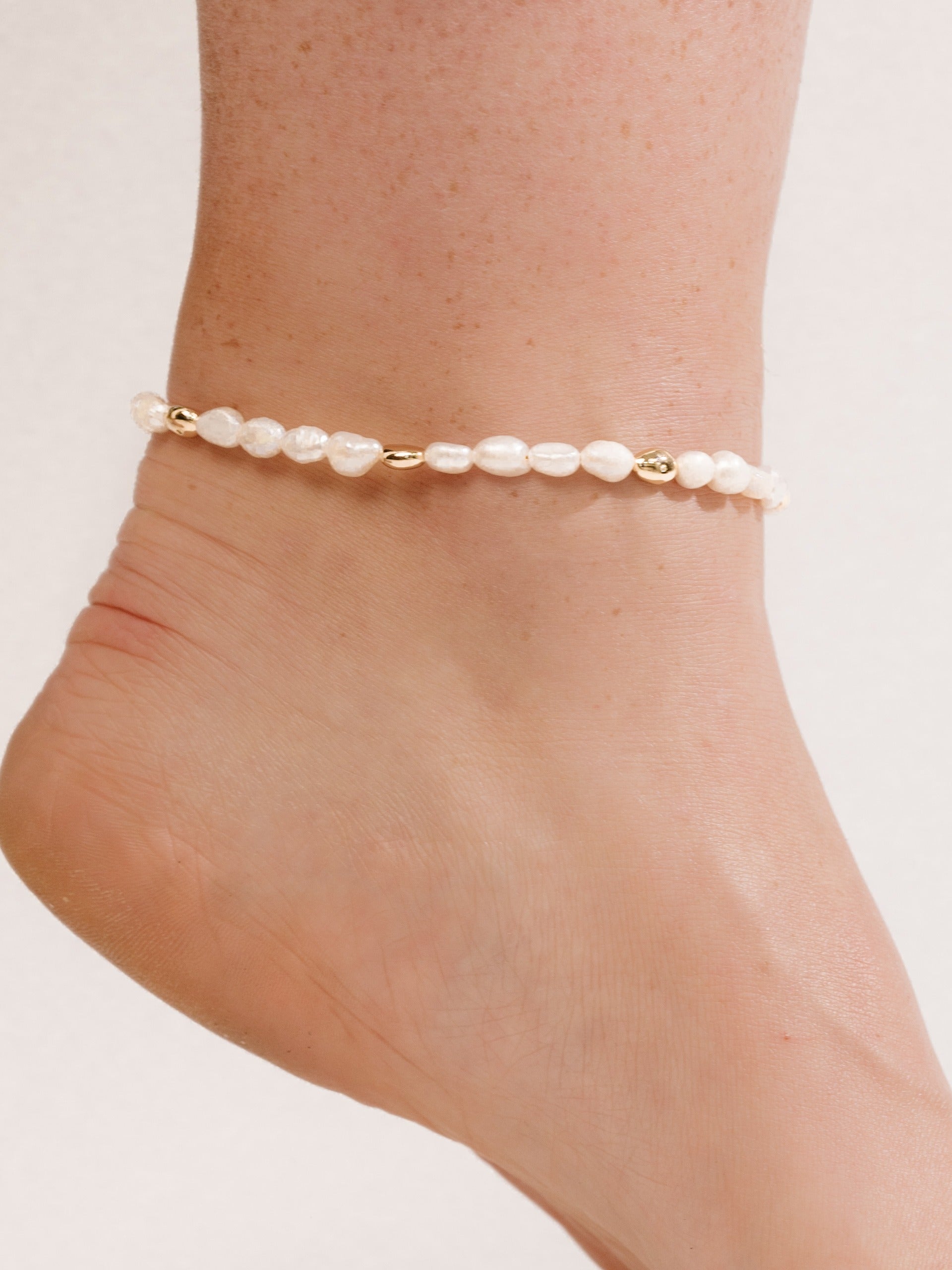 Day Dreamer Anklet with Crystal Charm on model 2