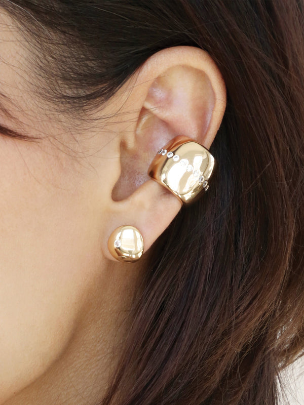 Center Crystal Line Chunky Ear Cuff Second