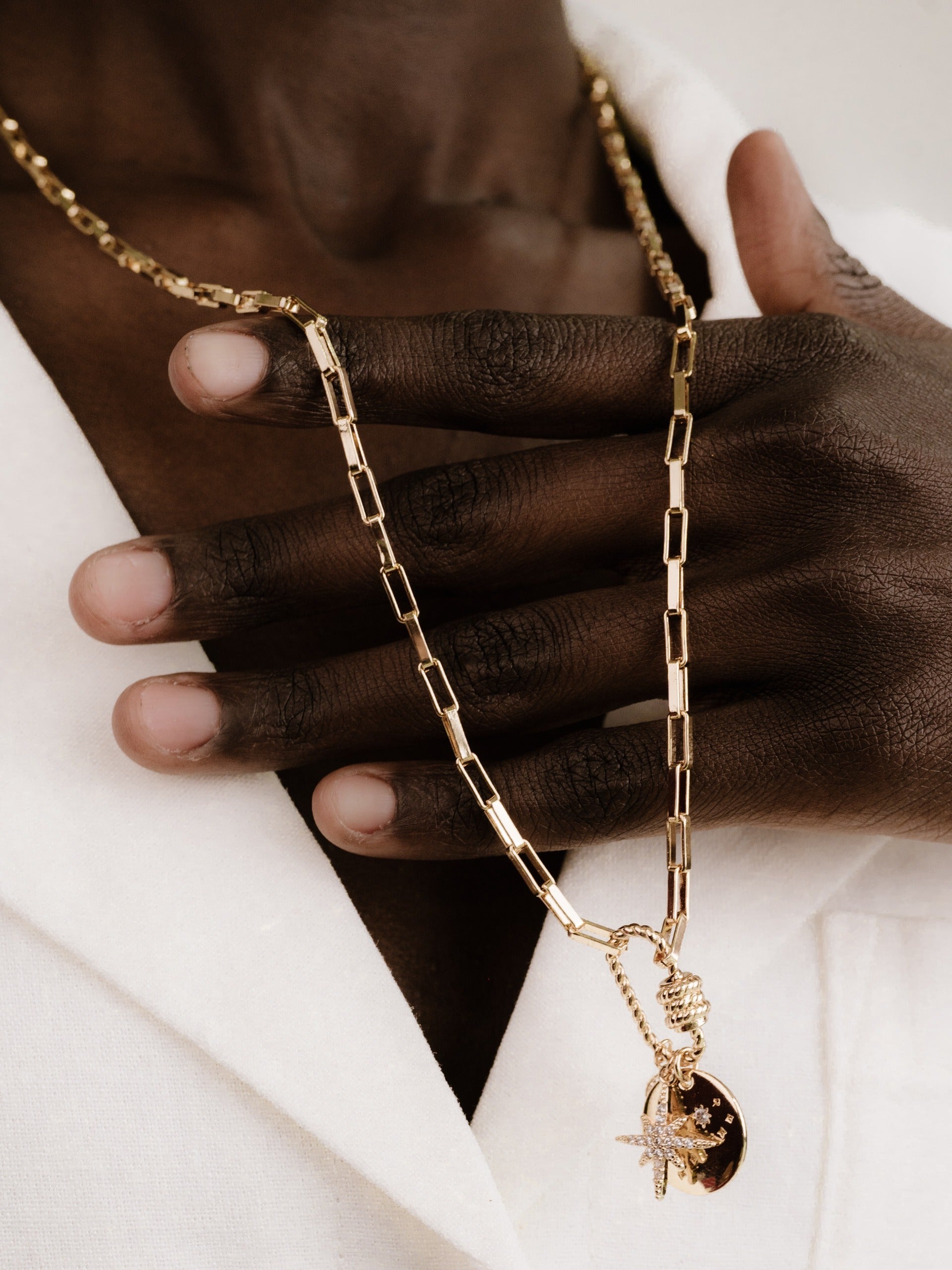 Charmed For Sure Necklace on model