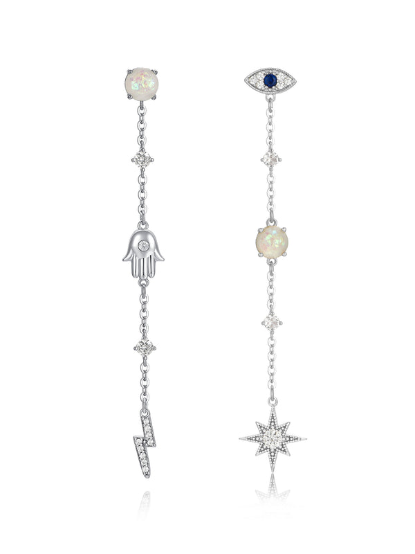 Dangle Opal and Charms Earrings