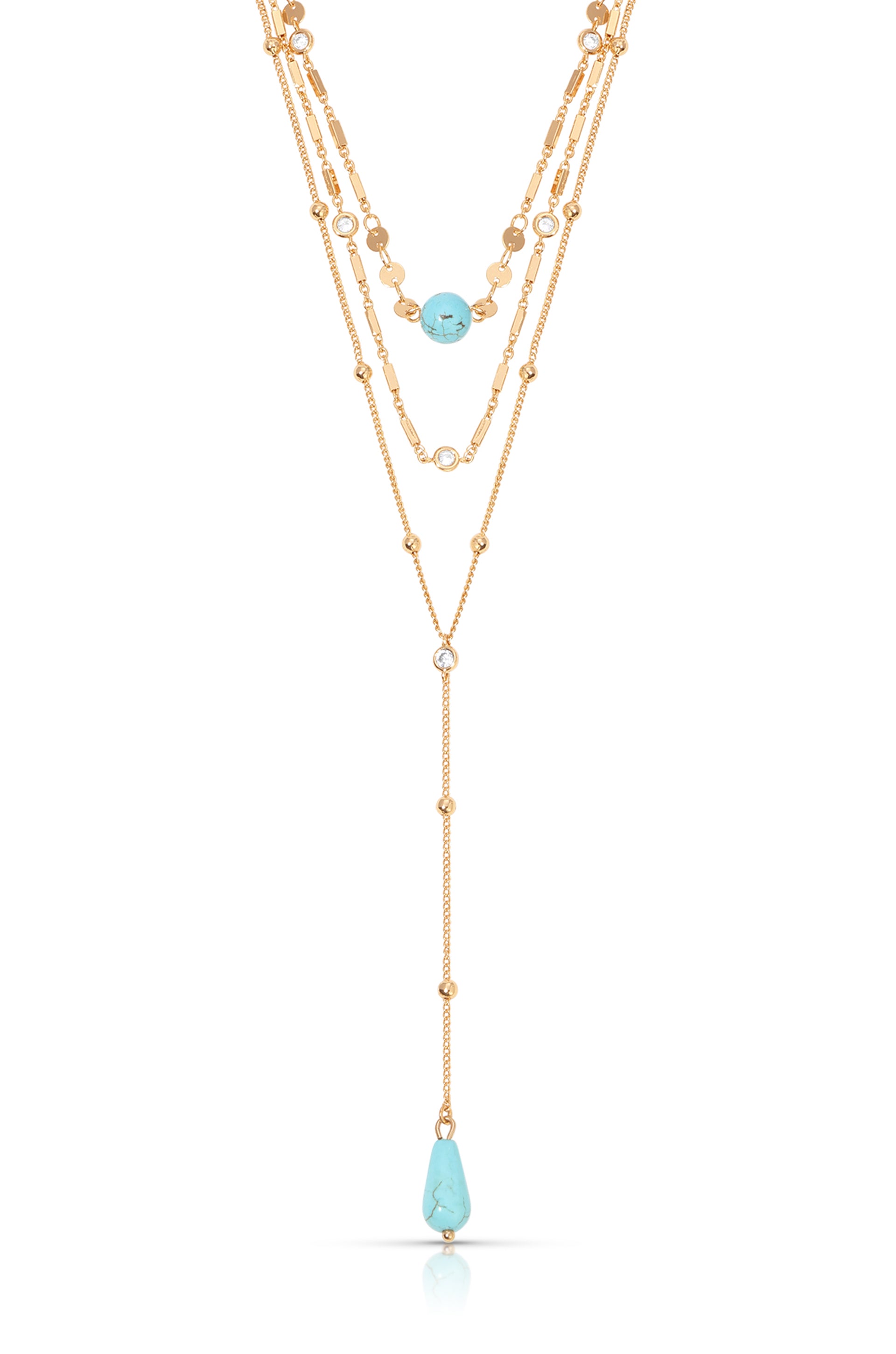 Forever Falling Turquoise Multi-Chain Lariat Choker