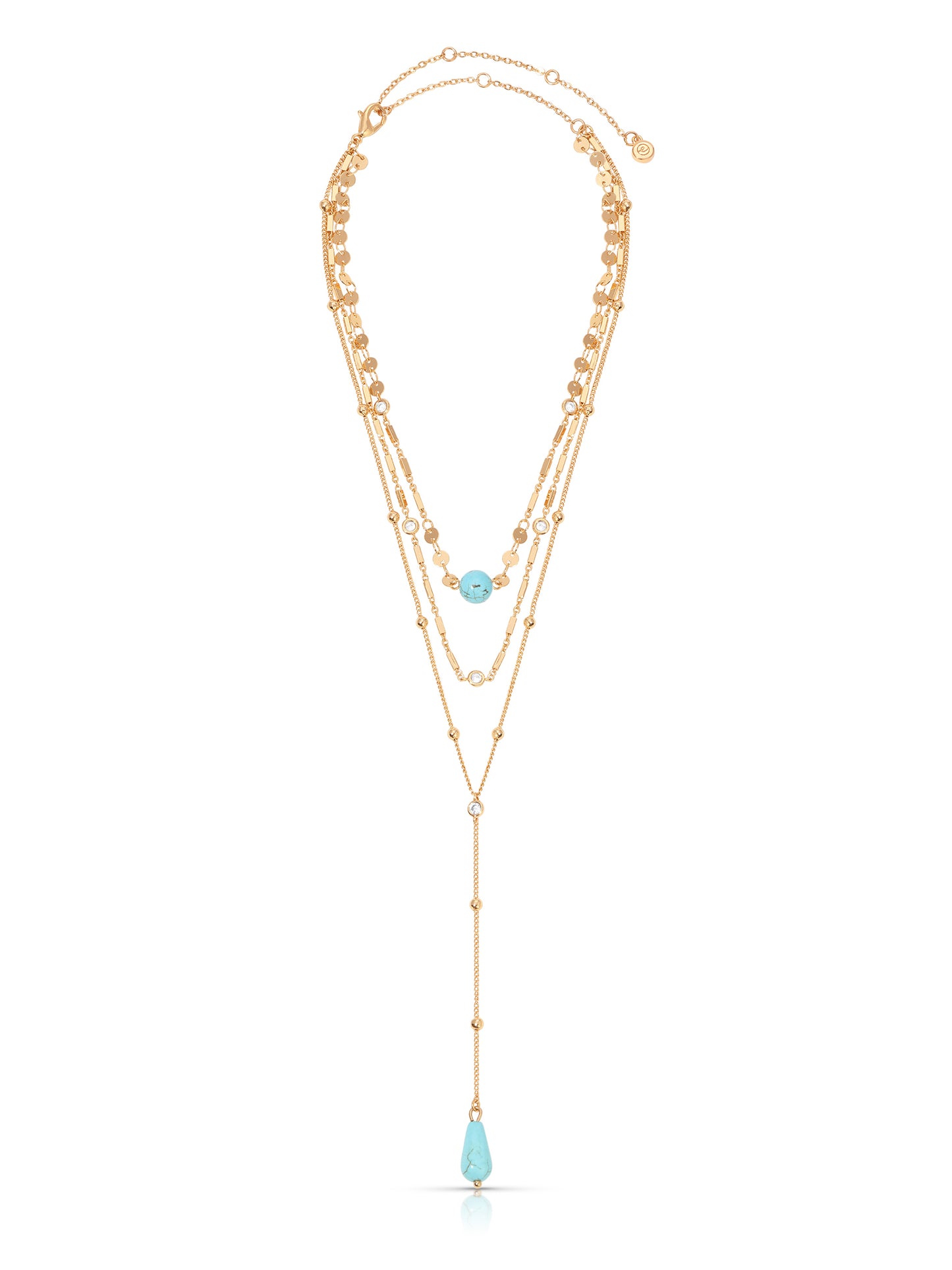 Forever Falling Turquoise Multi-Chain Lariat Choker FULL