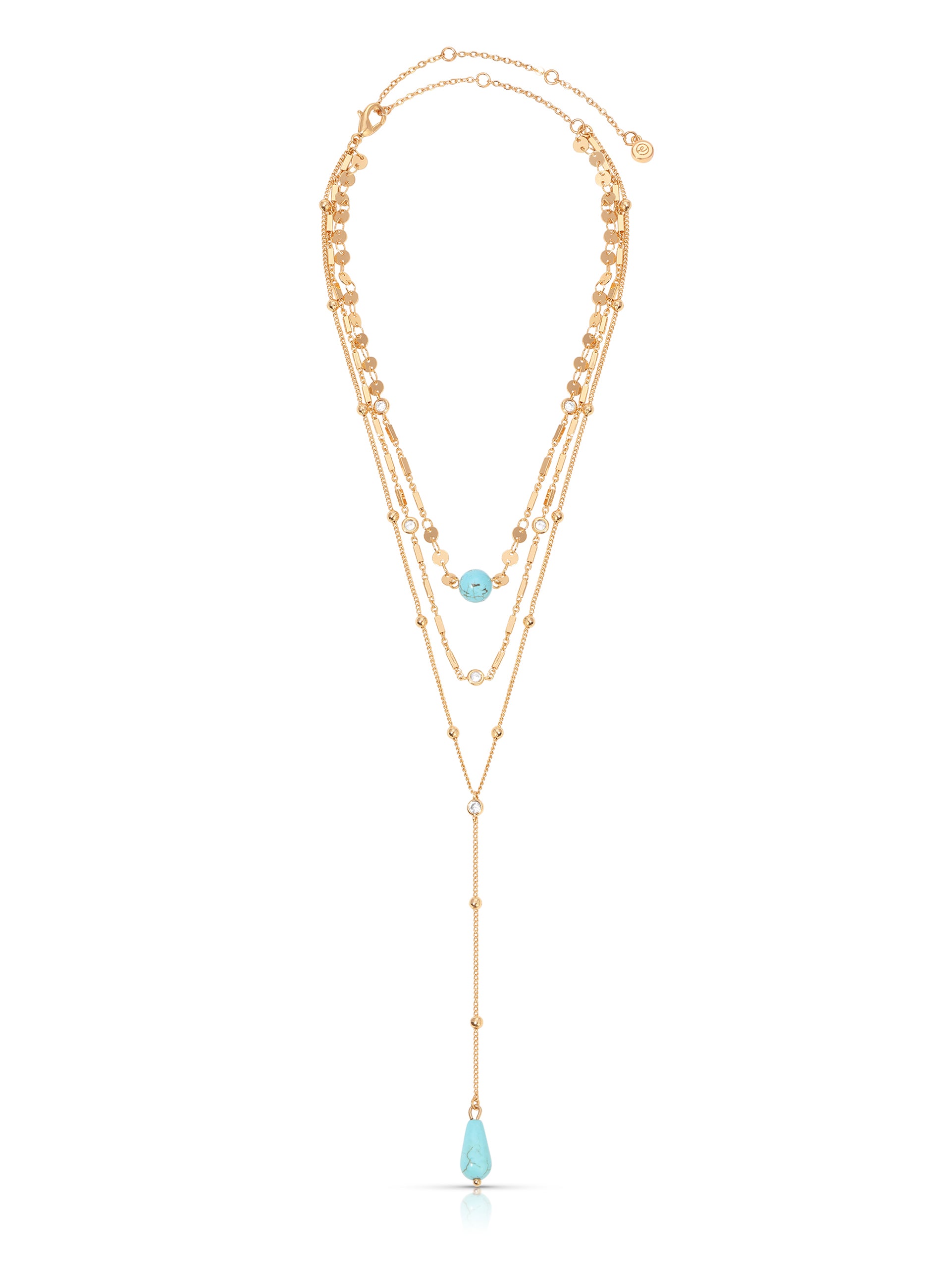 Forever Falling Turquoise Multi-Chain Lariat Choker FULL