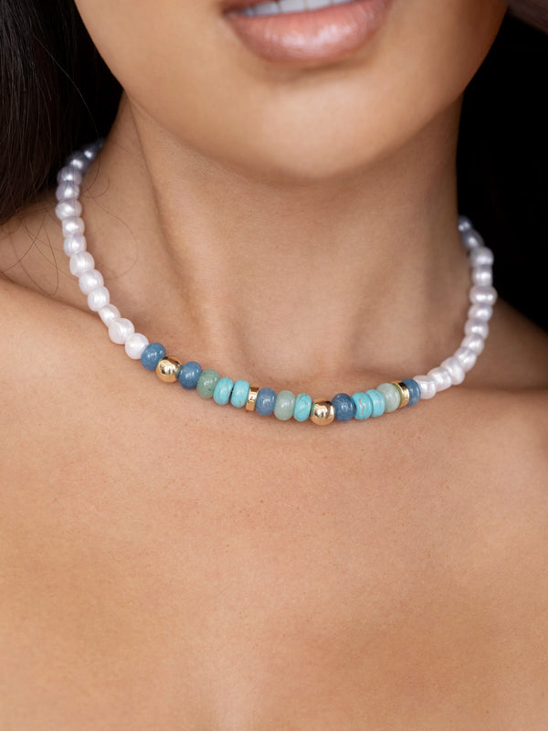 Beach Day Pearl and Gemstone Necklace Second
