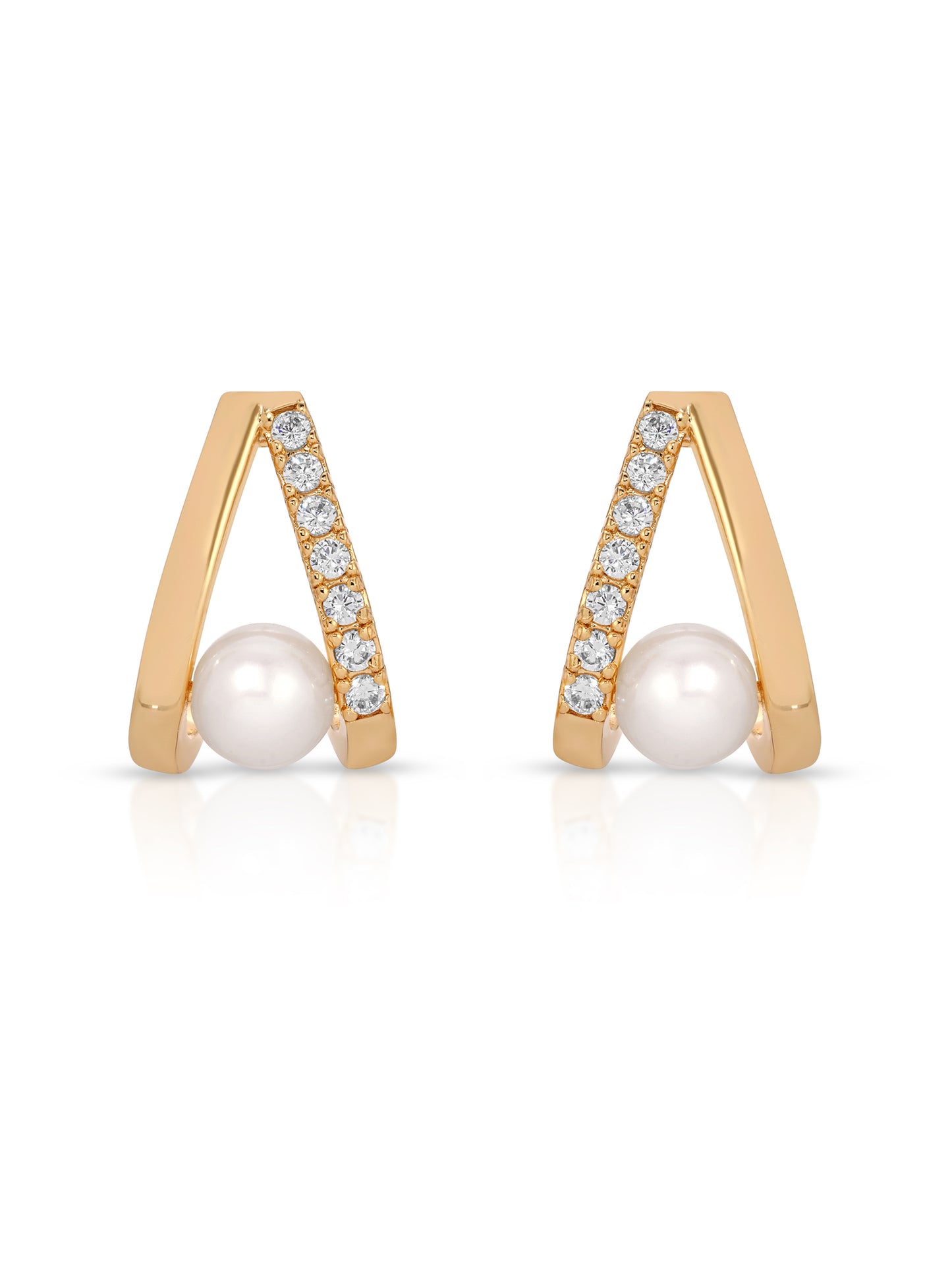 Pavé and Pearl Earrings close