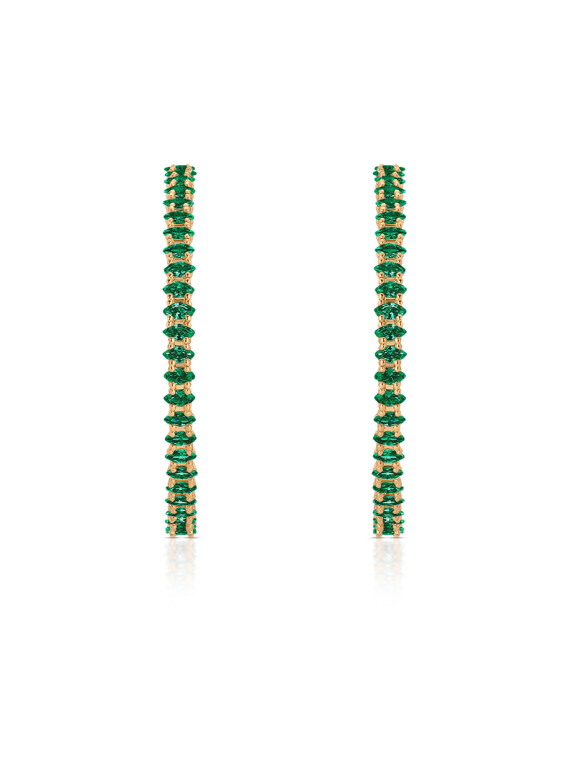 Emerald Marquise Hoops front