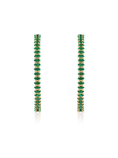 Emerald Marquise Hoops front