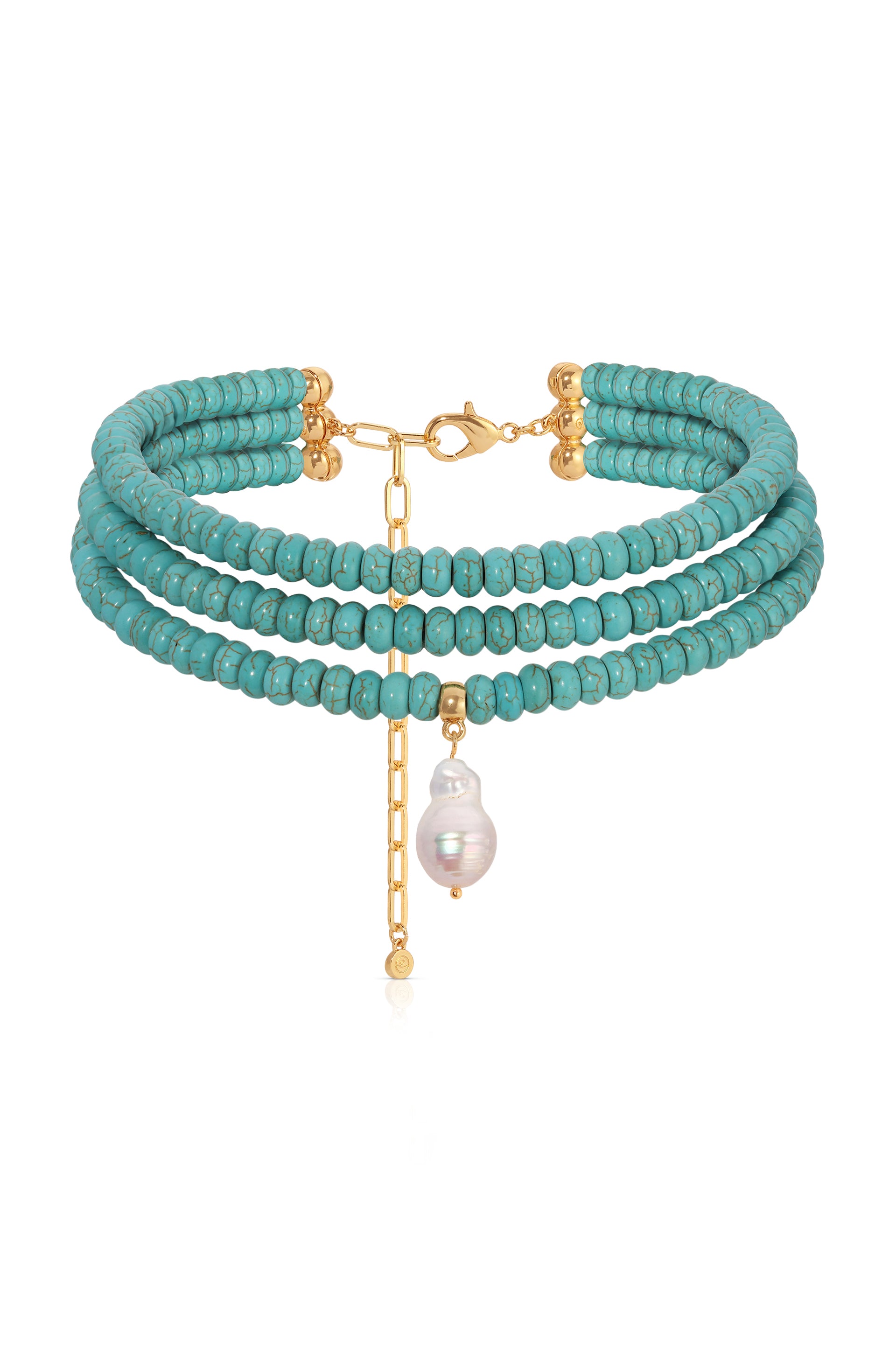 Marina Layers Turquoise Beaded Pearl Pendant Necklace