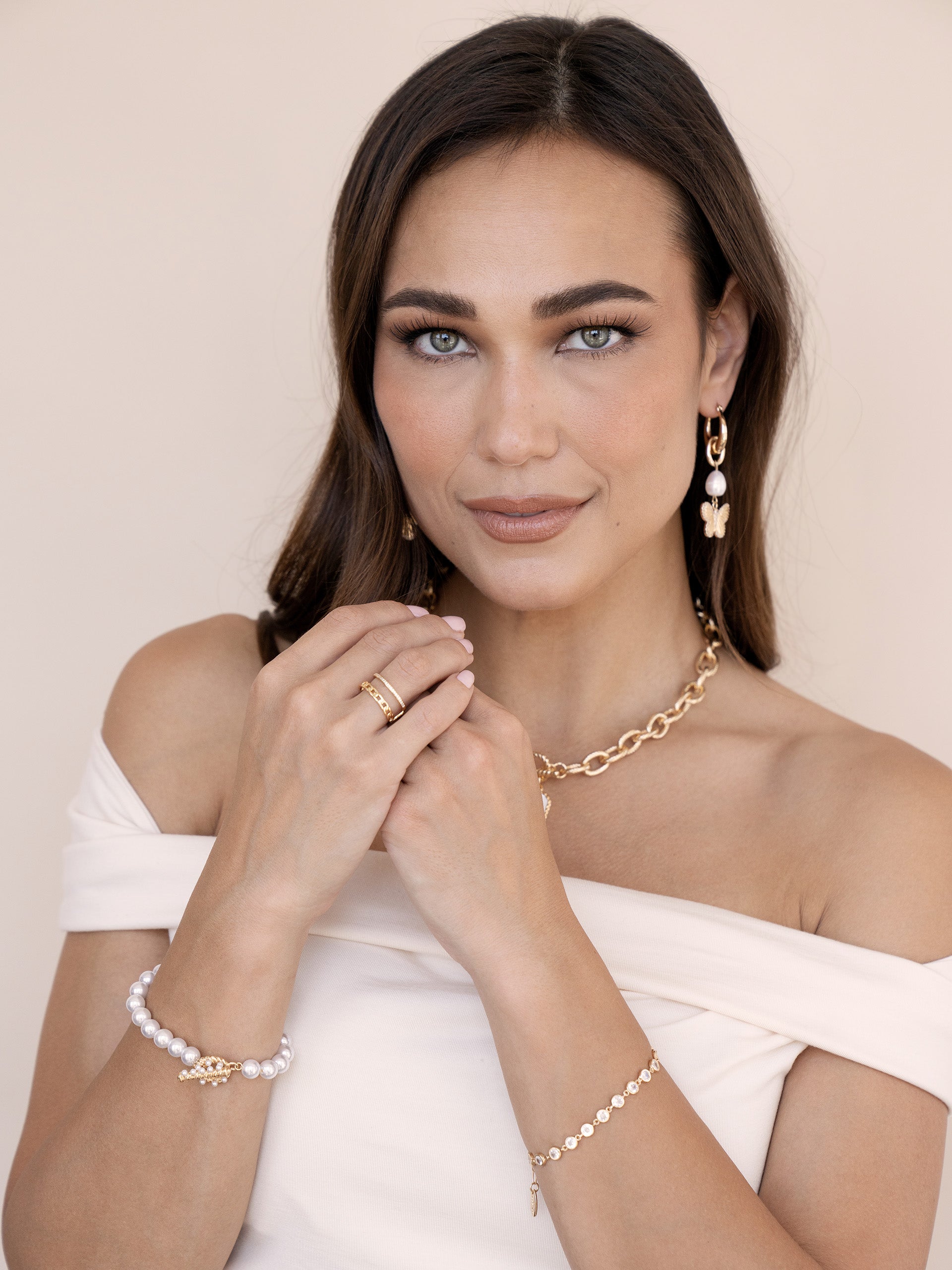 Everyday Crystal Link Bracelet on model 3